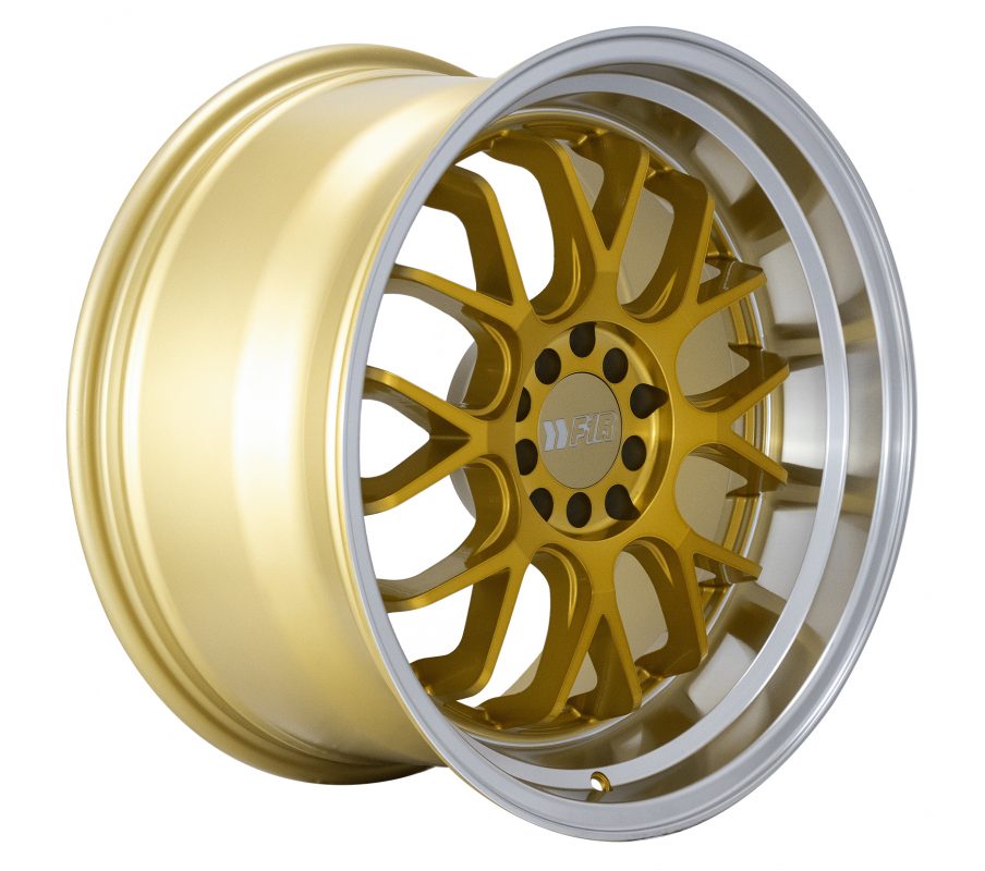 F1R Wheels F21 v2 Machine Gold Polish Lip