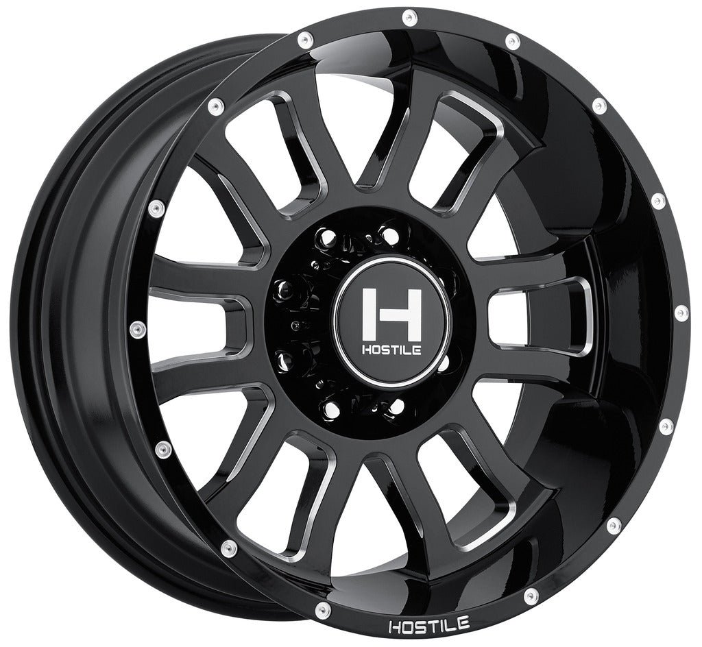 Hostile Wheels H107 Gaunlet Black Milled - Wheels Outlet