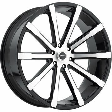 Strada Wheels S48 Osso Black Machine - Wheels Outlet