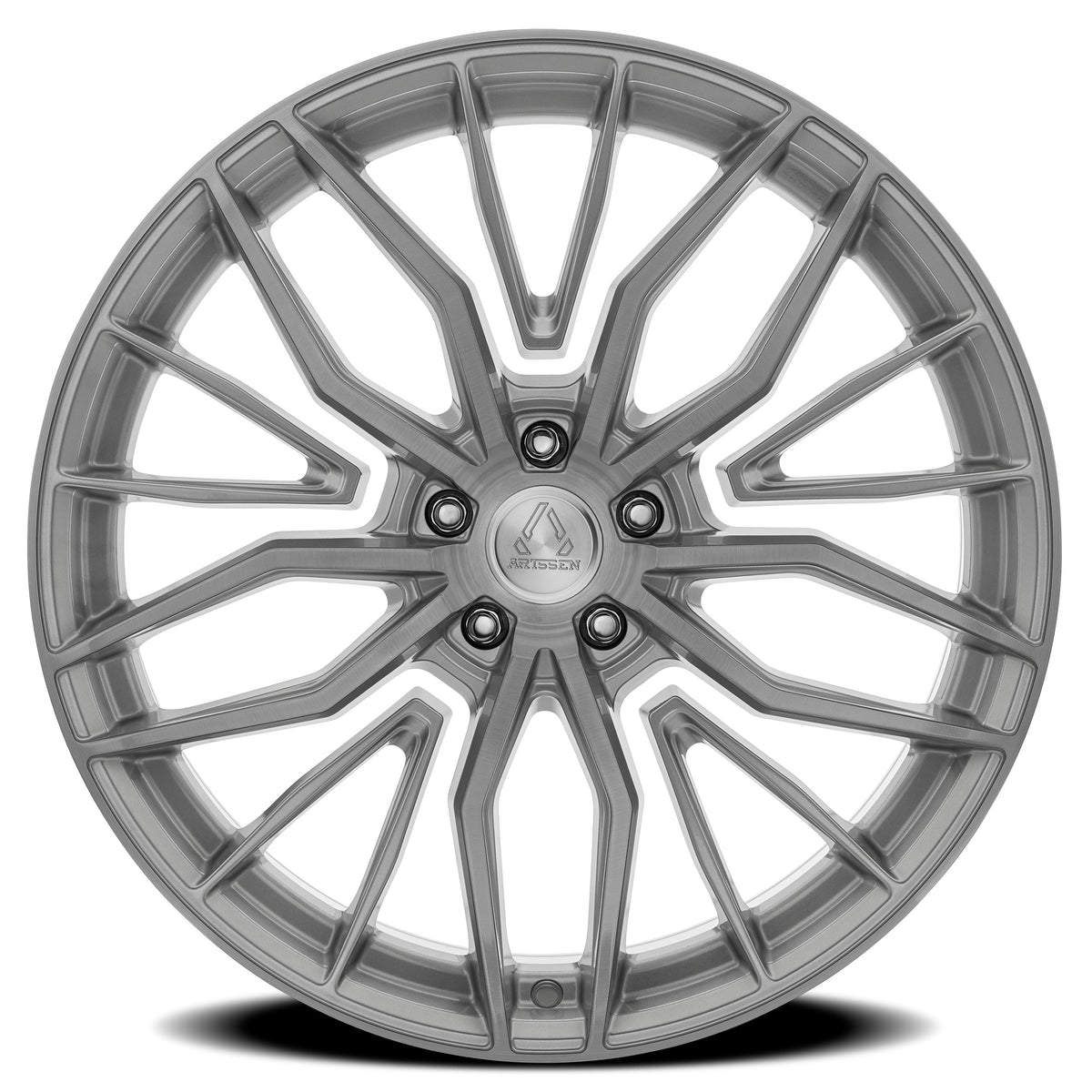 Artssen Wheels AR103 Phantom Gloss Silver Brushed face view