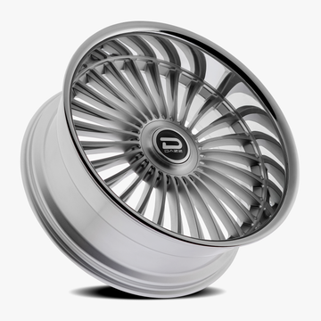 Dazz Wheels D104 Merlot Gloss Silver Brushed Chromed Stainless Steel Lip