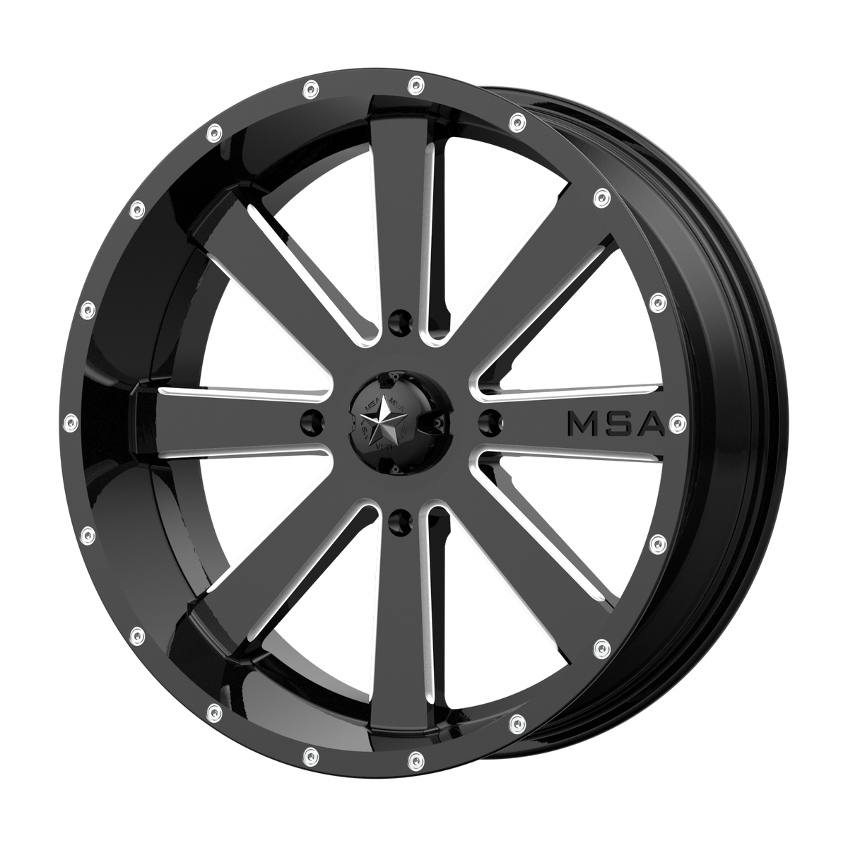 MSA Offroad Wheels M34 Flash Utv Gloss Black Milled