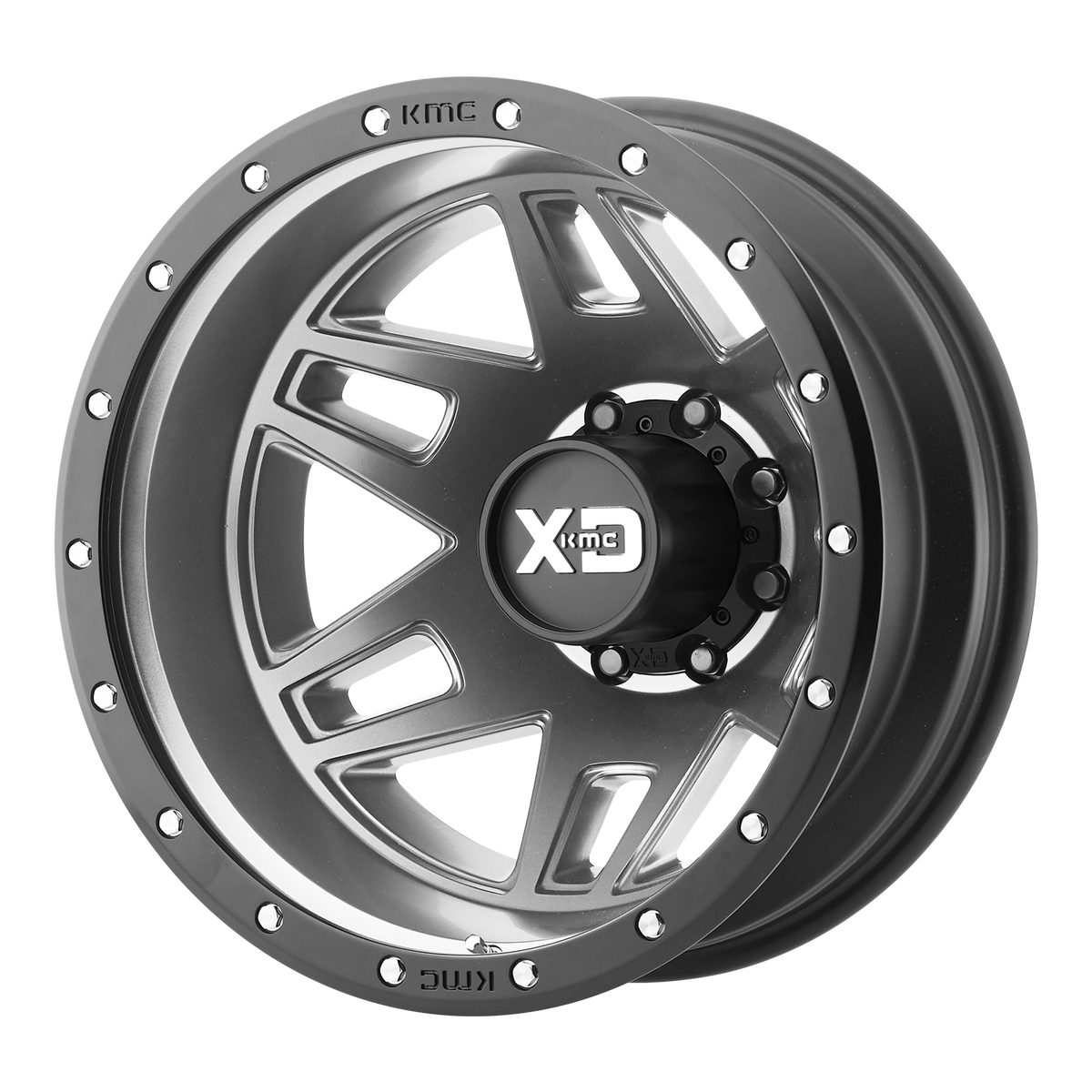 XD Series Wheels XD130 Machete Dually Matte Gray with Black Ring