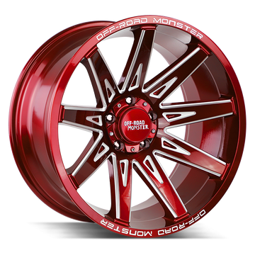 Off-Road Monster Wheels M25 Candy Red Milled - Wheels Outlet