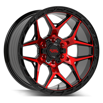 Off-Road Monster Wheels MF40 Gloss Black Candy Red Machine - Wheels Outlet