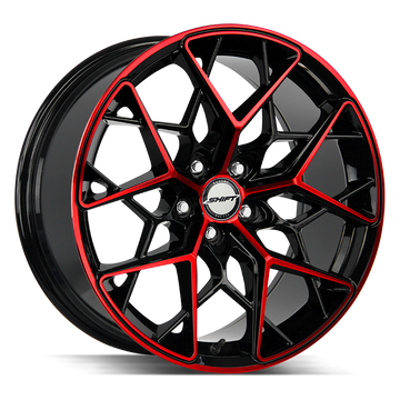 Shift Wheels H35 Piston Gloss Black Candy Red Machine - Wheels Outlet