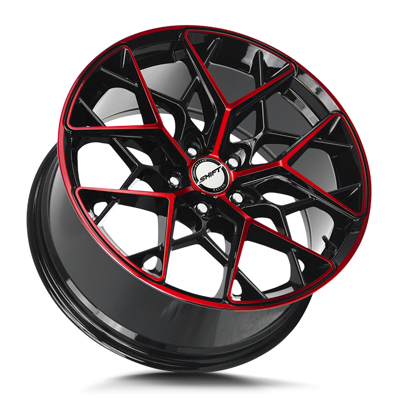 Shift Wheels H35 Piston Gloss Black Candy Red Machine - Wheels Outlet
