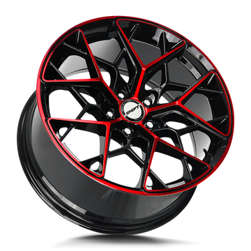 Shift Wheels H35 Piston Gloss Black Candy Red Machine - Wheels Outlet