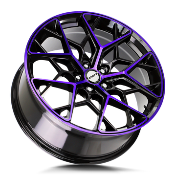Shift Wheels H35 Piston Gloss Black Purple Machined - Wheels Outlet