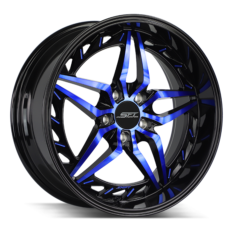 Shift Wheels HF37 Injector Gloss Black Candy Blue Machine - Wheels Outlet