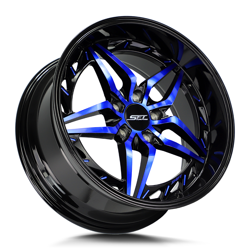 Shift Wheels HF37 Injector Gloss Black Candy Blue Machine - Wheels Outlet