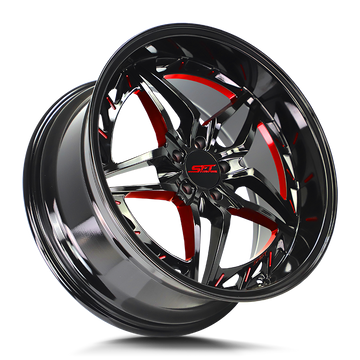 Shift Wheels HF37 Injector Gloss Black Candy Red Milled - Wheels Outlet