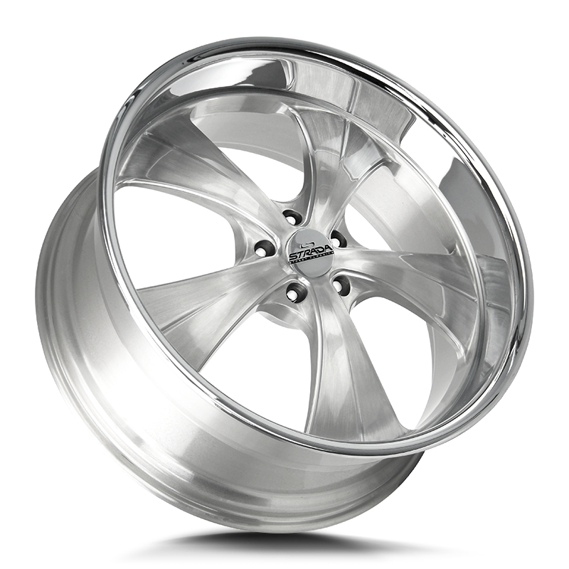 Strada Classics Wheels C02 Old Skool Brushed Face Silver Milled SS Lip - Wheels Outlet