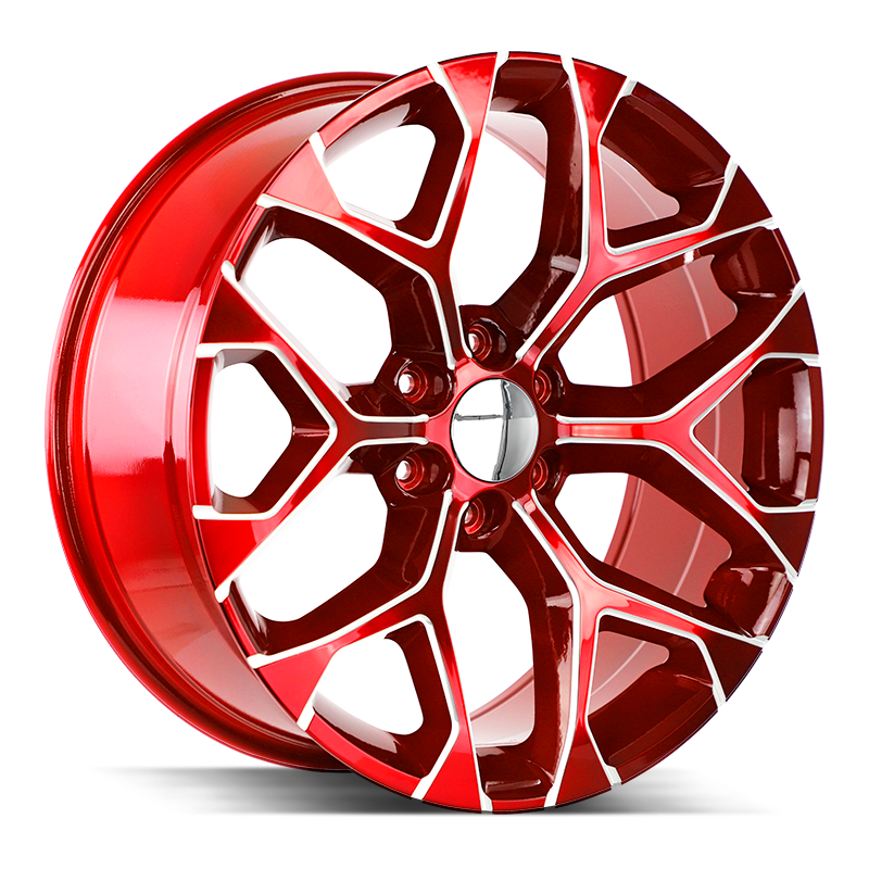 Strada OE Replica Wheels R176 Snowflake Candy Red Milled - Wheels Outlet