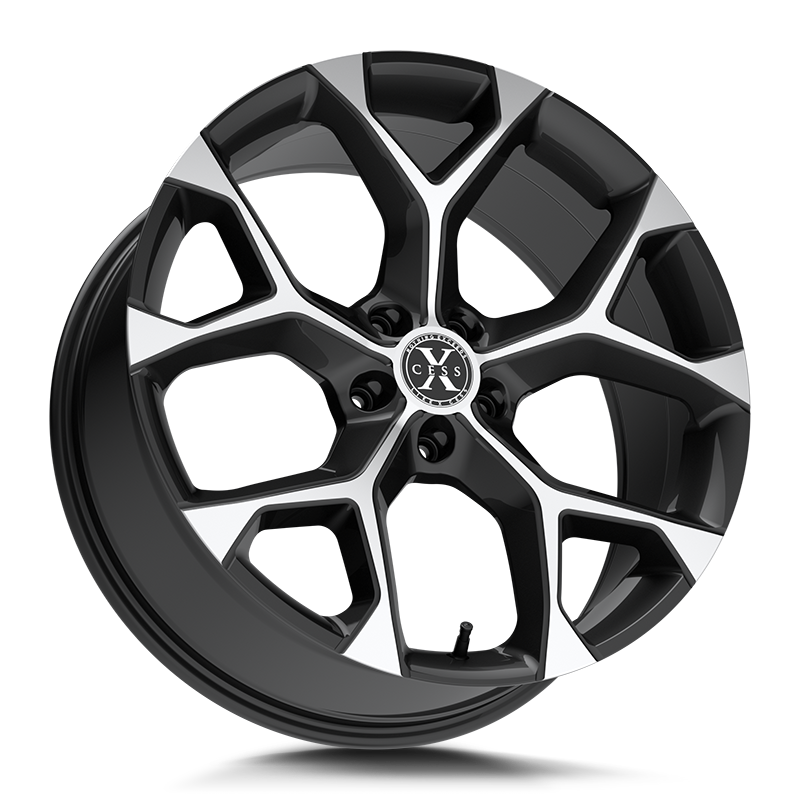 Xcess Wheels X05 5 Flake Gloss Black Machined - Wheels Outlet