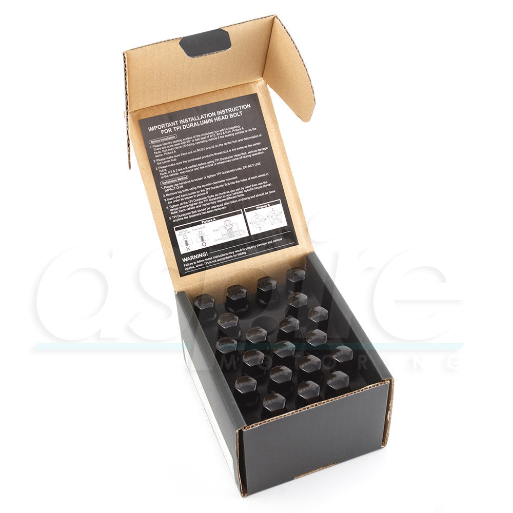 TPI Wheel Bolts - Black Duralumin Head - aspire MOTORING