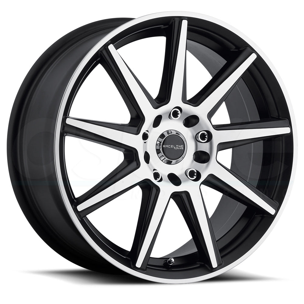 Raceline Wheels 144M Storm Machined Black