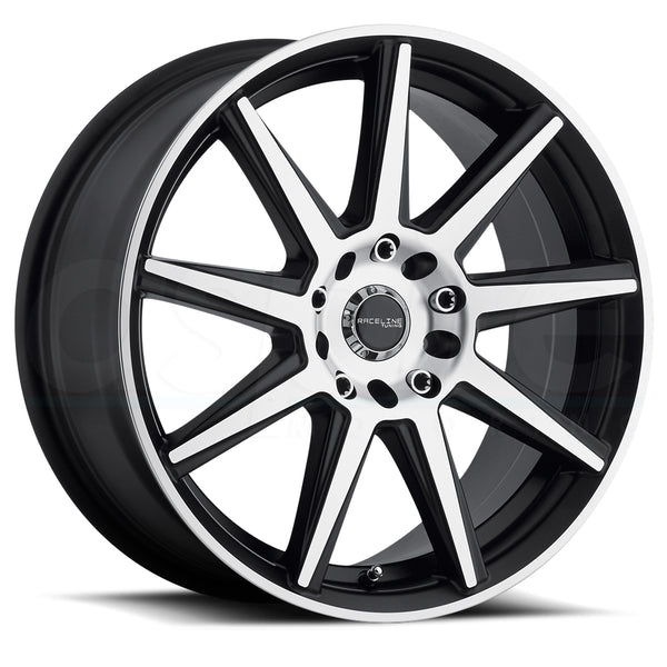 Raceline Wheels 144M Storm Machined Black