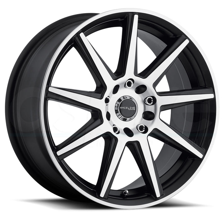 Raceline Wheels 144M Storm Machined Black