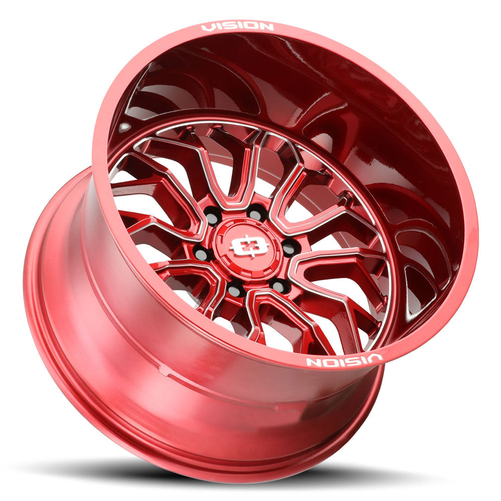 Vision Wheels 402 Riot Red Milled