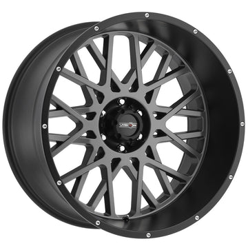 Vision Wheels 412 Rocker Gunmetal Black Lip