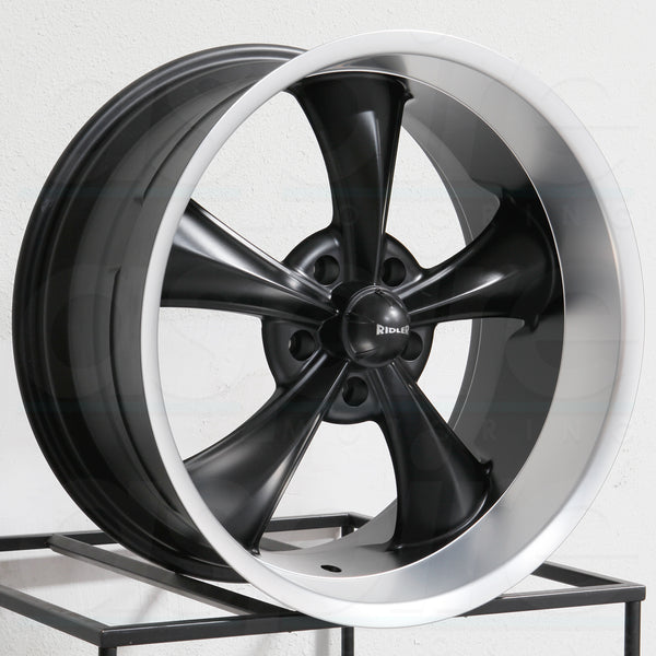 Ridler Wheels 695 Black Machined Lip