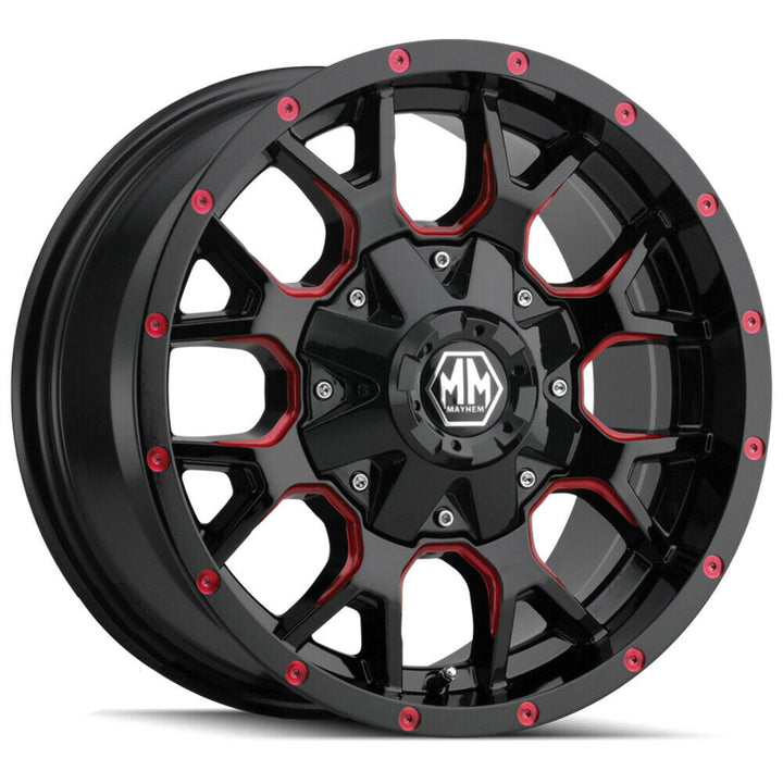 Mayhem Wheels 8015 Warrior Black Red