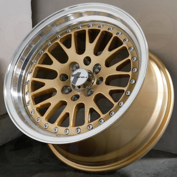 AVID1 Wheels AV12 Black Gold Rivets