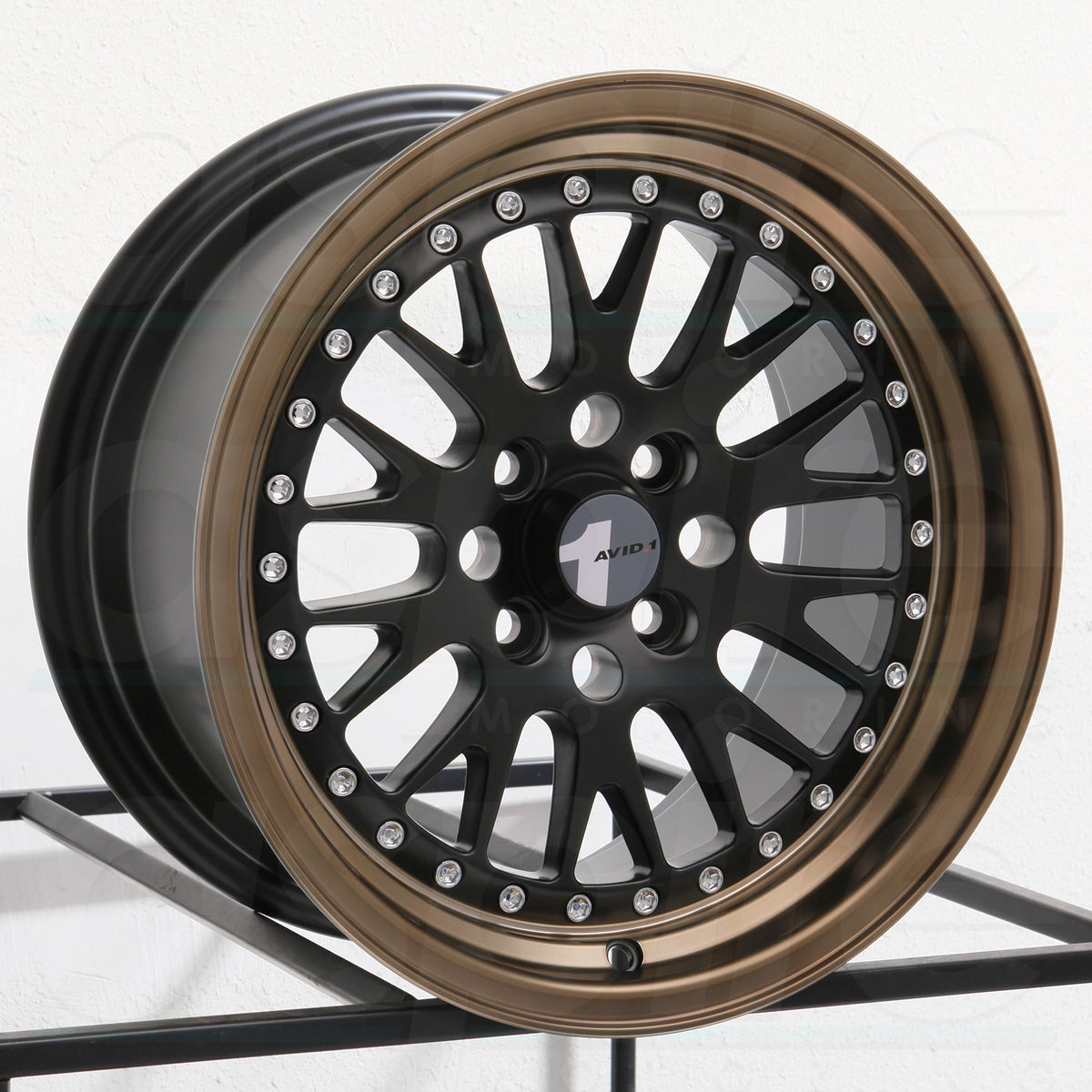AVID1 Wheels AV12 Black Gold Rivets