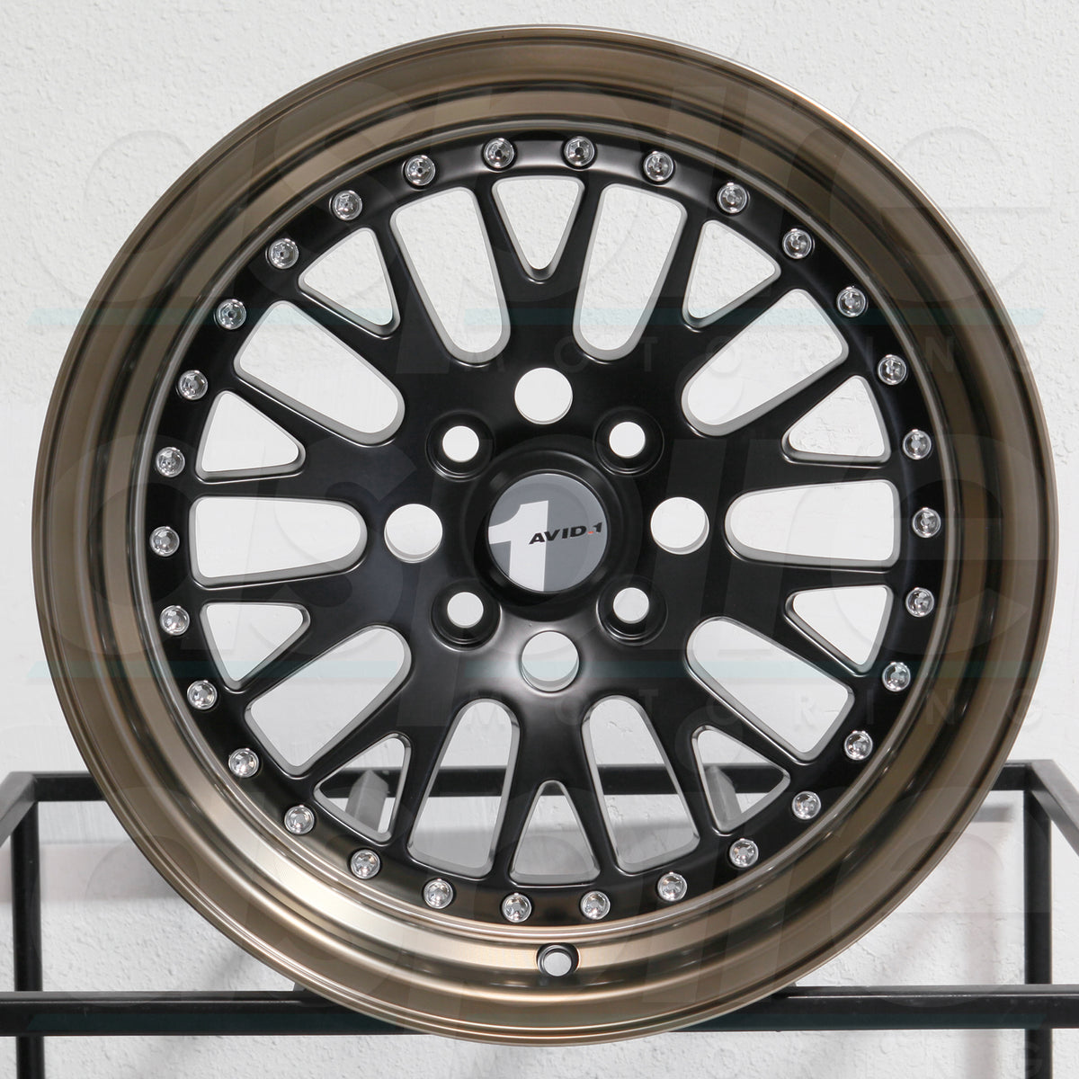AVID1 Wheels AV12 Black Gold Rivets