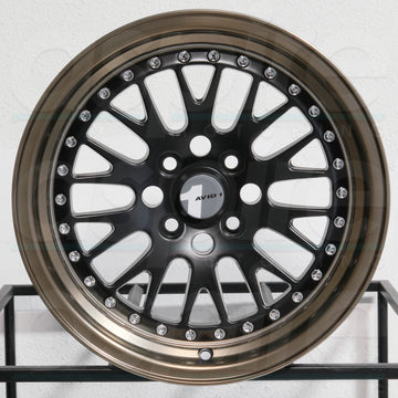 AVID1 Wheels AV12 Black Gold Rivets