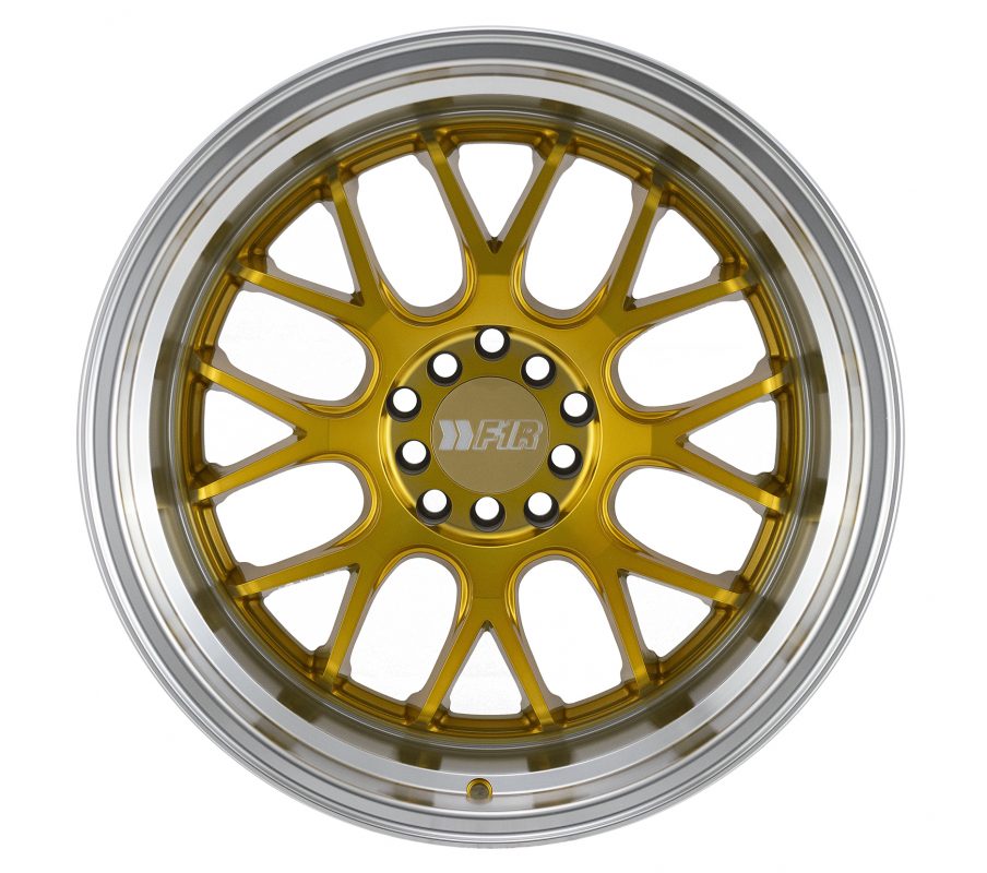 F1R Wheels F21 v2 Machine Gold Polish Lip