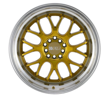 F1R Wheels F21 v2 Machine Gold Polish Lip