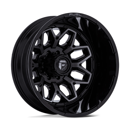 Fuel Off-Road Wheels D875 Flux Dually Gloss Black Brushed Face with Gray Tint