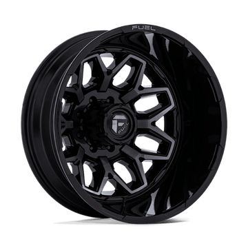Fuel Off-Road Wheels D875 Flux Dually Gloss Black Brushed Face with Gray Tint
