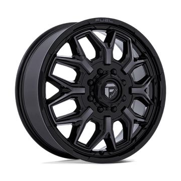 Fuel Off-Road Wheels D875 Flux Dually Gloss Black Brushed Face with Gray Tint
