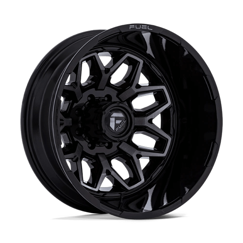 Fuel Off-Road Wheels D875 Flux Dually Gloss Black Brushed Face with Gray Tint
