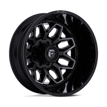 Fuel Off-Road Wheels D875 Flux Dually Gloss Black Brushed Face with Gray Tint