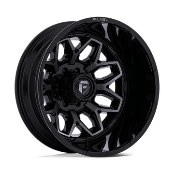 Fuel Off-Road Wheels D875 Flux Dually Gloss Black Brushed Face with Gray Tint
