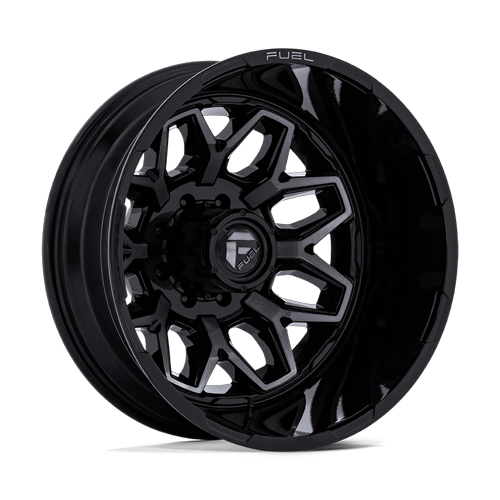 Fuel Off-Road Wheels D875 Flux Dually Gloss Black Brushed Face with Gray Tint