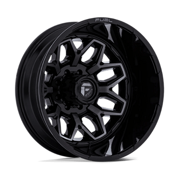 Fuel Off-Road Wheels D875 Flux Dually Gloss Black Brushed Face with Gray Tint