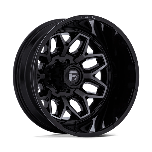 Fuel Off-Road Wheels D875 Flux Dually Gloss Black Brushed Face with Gray Tint