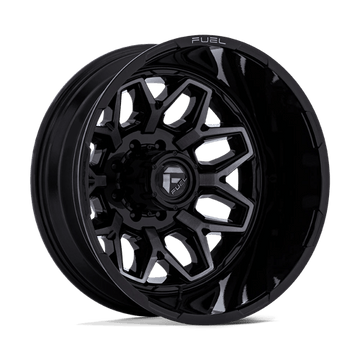 Fuel Off-Road Wheels D875 Flux Dually Gloss Black Brushed Face with Gray Tint