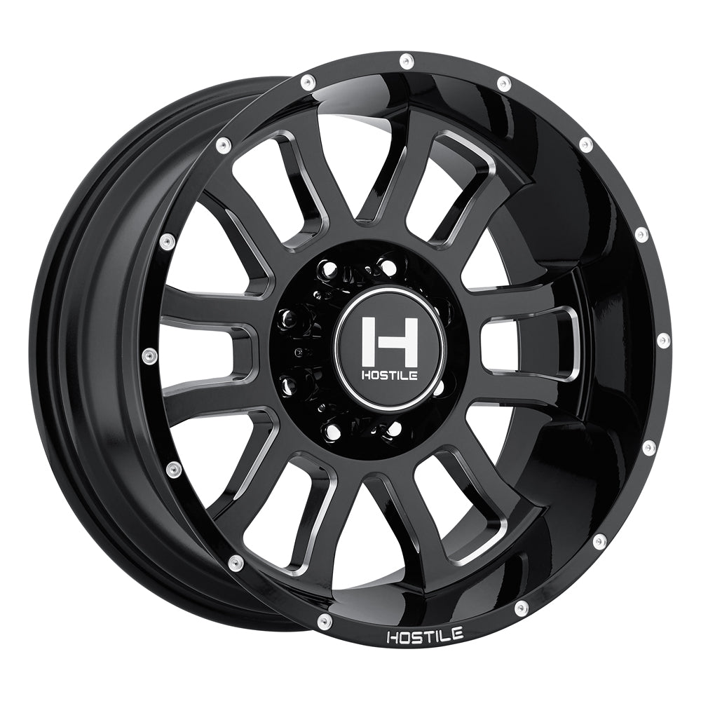 Hostile Wheels H107 Gaunlet Black Milled - Wheels Outlet