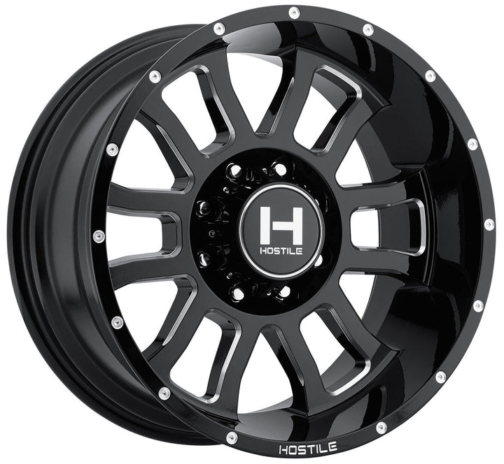Hostile Wheels H107 Gaunlet Black Milled - Wheels Outlet