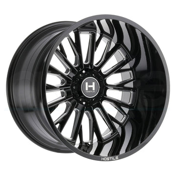 Hostile Wheels H114 Fury Black Milled - Wheels Outlet