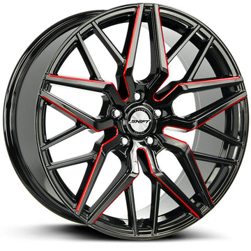 Shift Wheels H33 Spring Black Milled Red
