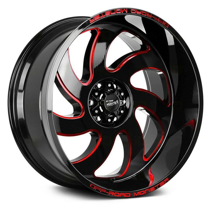 Off-Road Monster Wheels M07 Black Milled Red