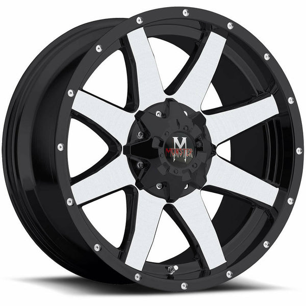 Off-Road Monster Wheels M08 Black Machine