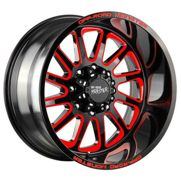 Off-Road Monster Wheels M17 Black Milled Red